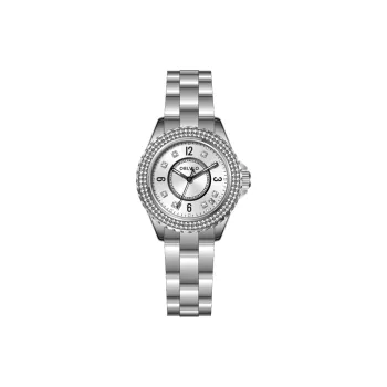 OBLVLO Automatic Mechanical Movement Stainless Steel Strap Watch Women's Watch Silver Dial