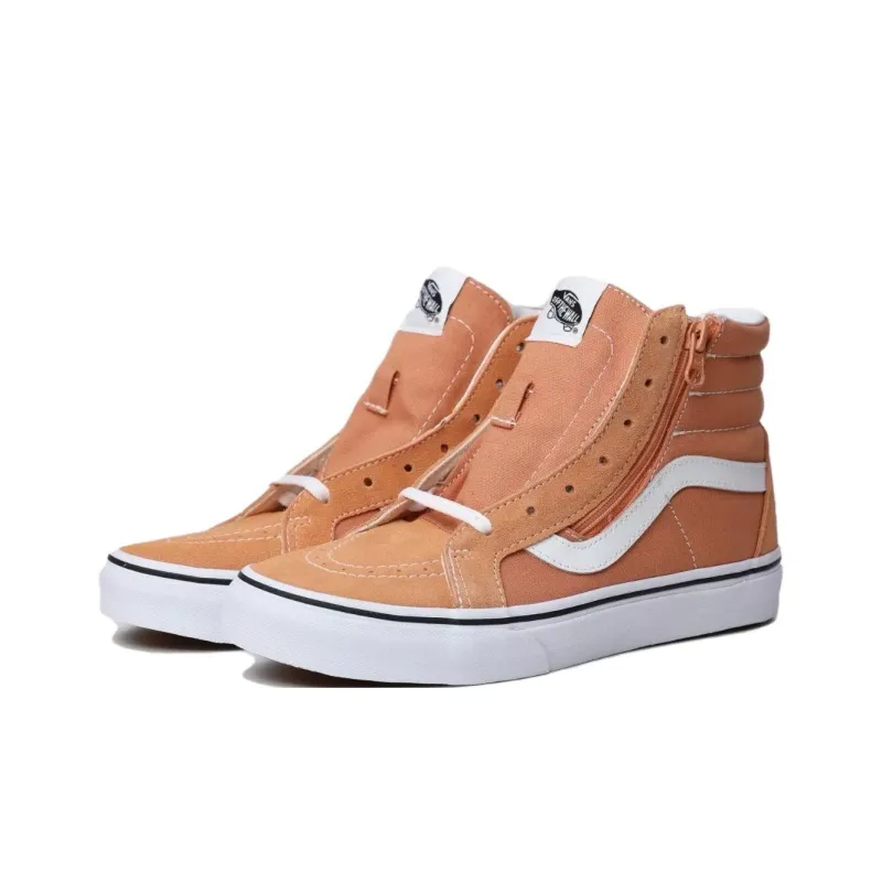 Vans Sk8 Hi Anti Slip Wear Resistant High Top Skateboard Shoes Women's Orange-2