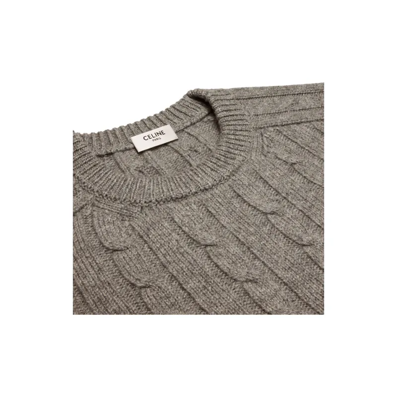 CELINE Triomphe Sweater In Cable knit Cashmere-4