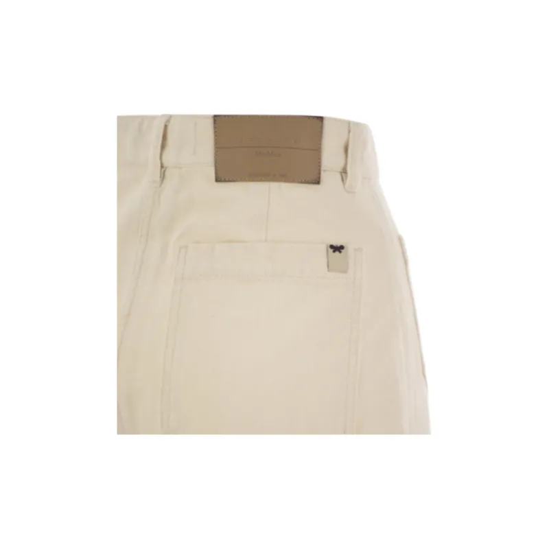 WEEKEND MaxMara Logo Patch Wide Leg Jeans-3
