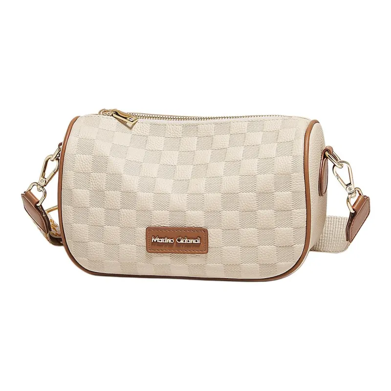 Marino Orlandi Genuine Leather, Top Grain Cow Leather Shoulder Bag Dumpling Bag Women's Black/Ecru-14