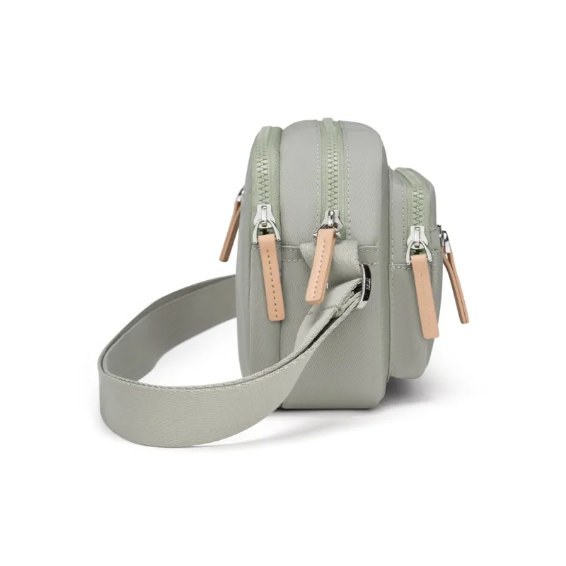 SEPTWOLVES Fabric Crossbody Bag Small Size Women's Gray Green-2