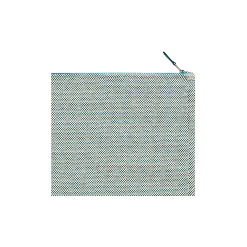 HERMES Cotton Storage Bag Clutch Tubas Women's Teal & Pebble Gray-3