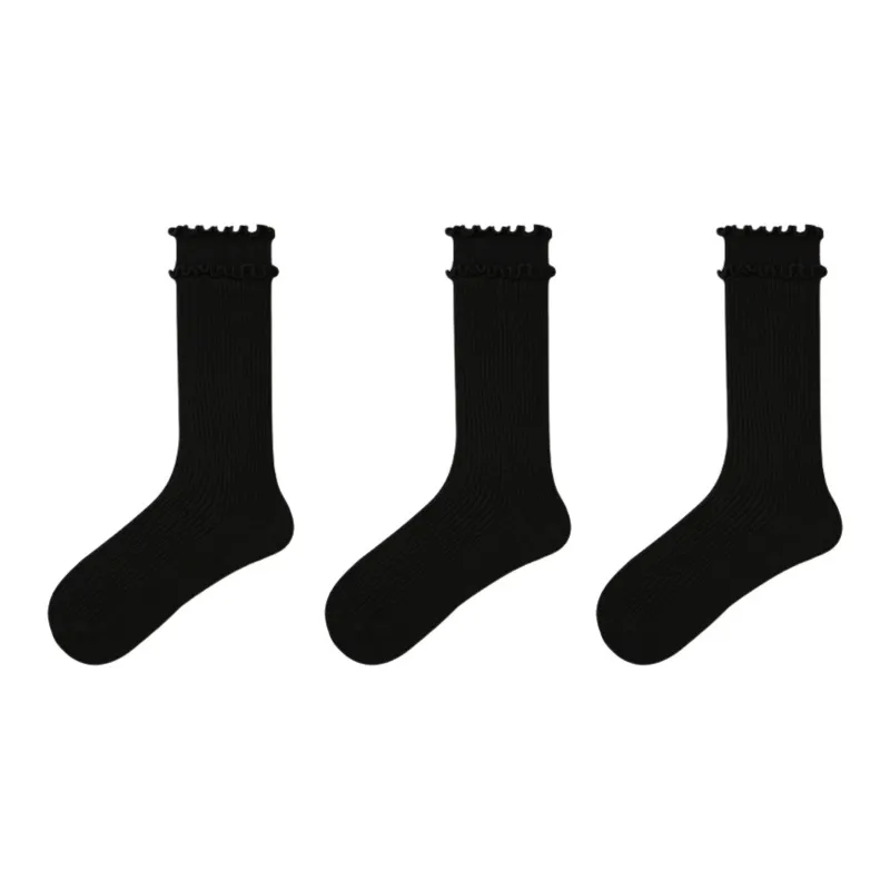Vine Color Mid Calf Socks Unisex 3 Pack-2