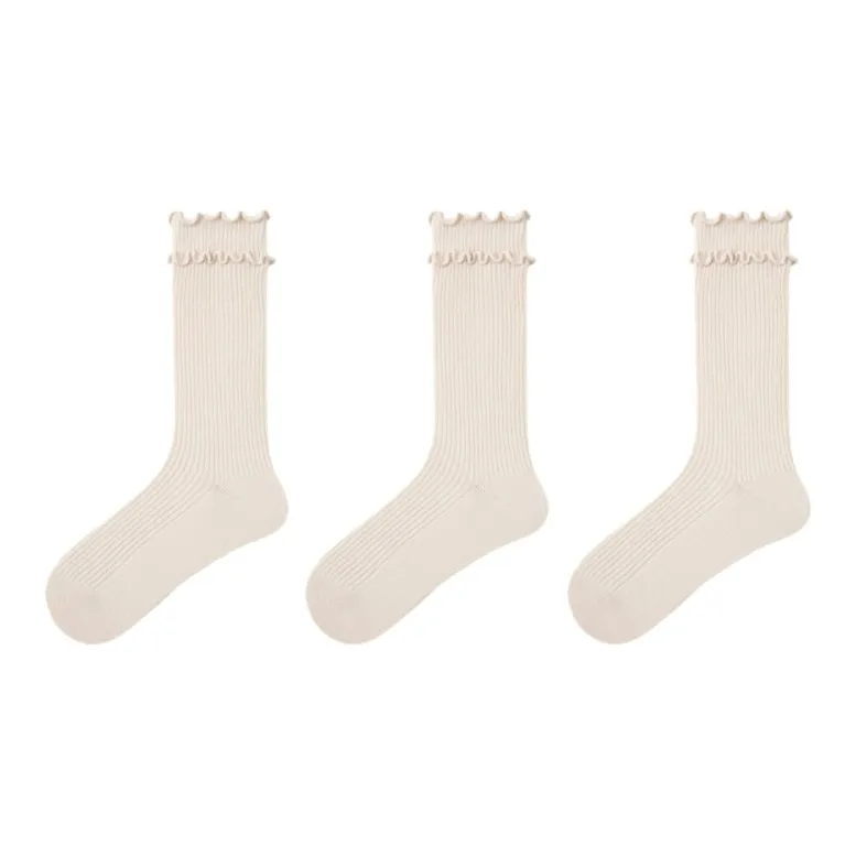 Vine Color Mid Calf Socks Unisex 3 Pack-0