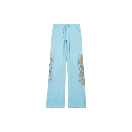 Balenciaga Knitted Sports Pants Women's Light Blue