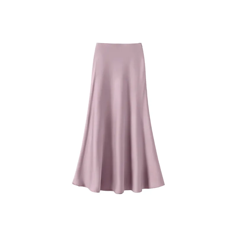TOUCH Casual Long Skirt Women's Purple Pink-3