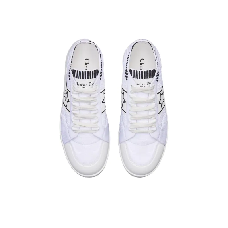 DIOR Star Low Top Skateboard Shoes Women's White-3