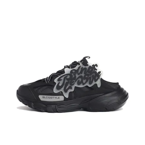 PAIN OR PLEASURE Composite Sole Abrasion Resistant leather ballerina chunky shoes Unisex Black