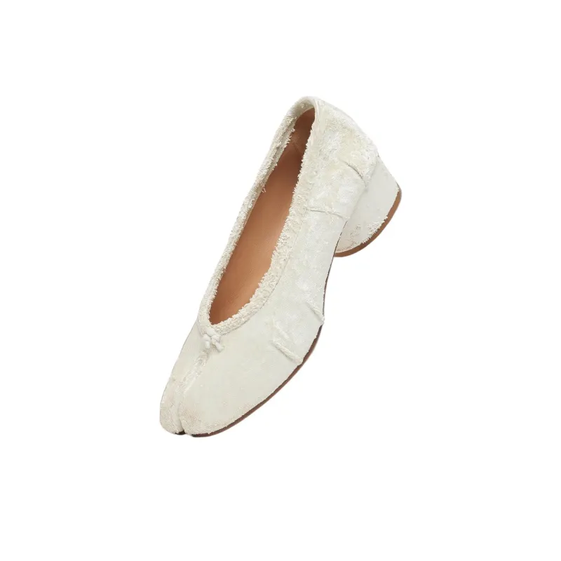 Maison Margiela Tabi Chunky Heel High Heels 3cm Women's White-2