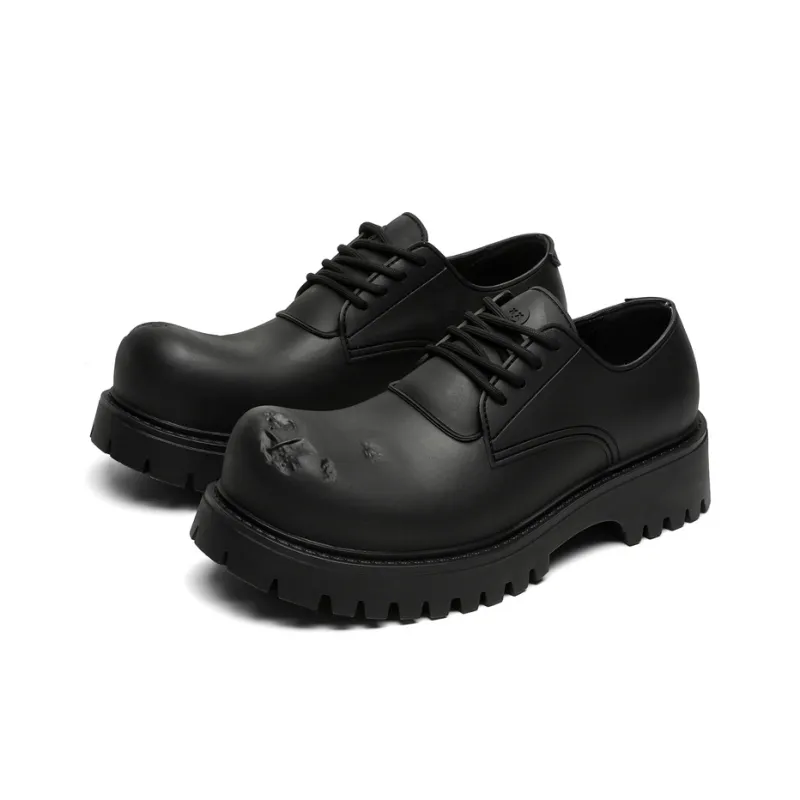 KUNGFUDEER Distressed Aesthetics Anti Slip And Wear Resistant Height Increasing Low Top Casual Shoes Unisex-0