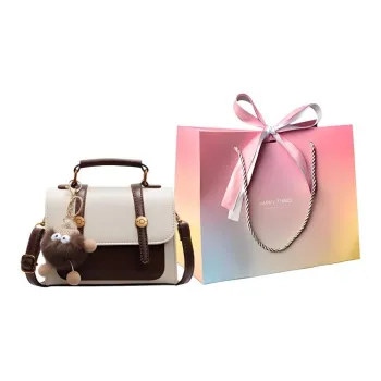 Yalu PU Shoulder Bag Crossbody Bag Handbag Regular Women's Ecru/Black/Dark Brown/Coffee