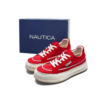 NAUTICA Coverage Anti Slip Wear Resistant Lightweight Breathable Height Increasing Low Top Skateboard Shoes Women's Red