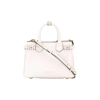 Burberry Cow Leather Tote Bag, Shopping Bag, Shoulder Bag, Handbag Small Size Women's White