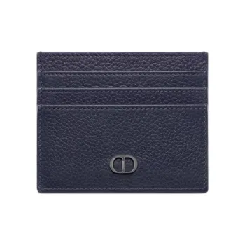 DIOR Calfskin Card Holder Men's Marine Blue