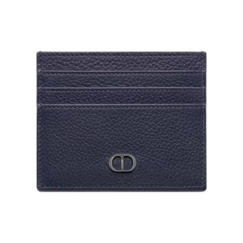 DIOR Calfskin Card Holder Men's Marine Blue-0