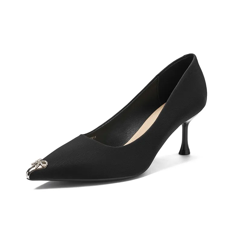 JOSINY Slim Heel High Heels 6cm Women's Black-0