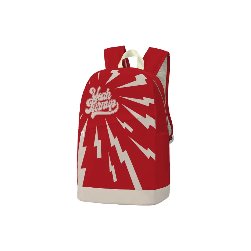 TURN UP Nylon Backpack Unisex Red-1