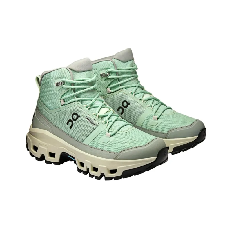 On Anti Slip Wear Resistant Mid Top Hiking Shoes Women's Green-2