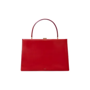 CELINE Clasp Calfskin One Shoulder Handbags Women's Crimson