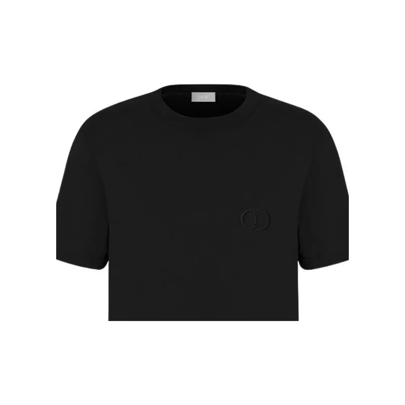 DIOR Logo Embroidered Crewneck T Shirt-3
