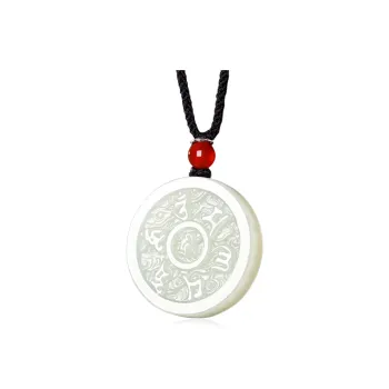 Beth Jewelry Hetian Jade Necklaces Pale Greenish White Jade Unisex