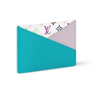 LOUIS VUITTON X Takashi Murakami Criss Cross Card Holder Multicolored/Kawaii Pink/Washed Blue-1