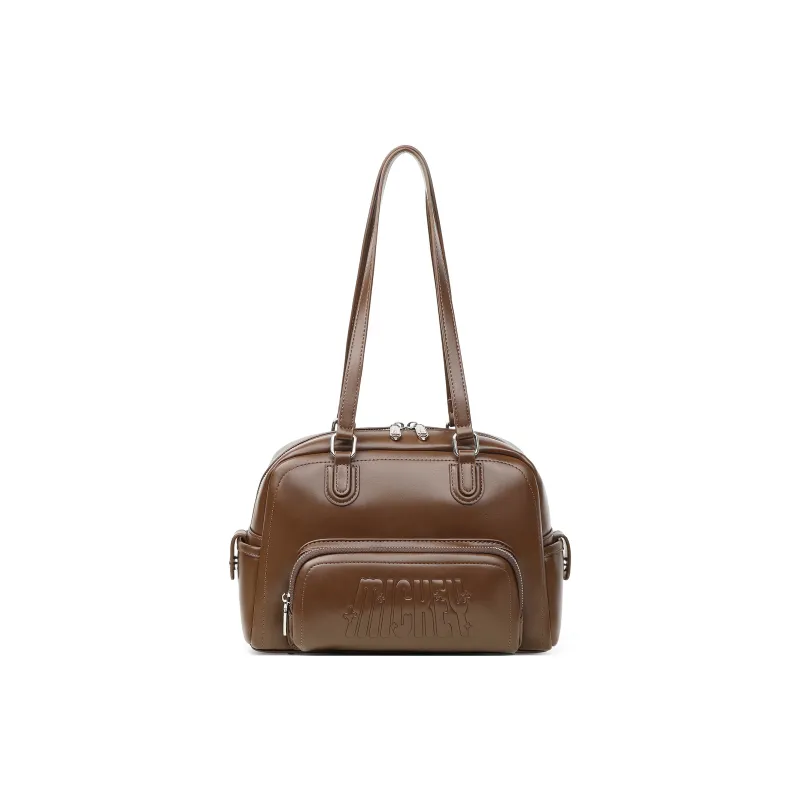 Disney Mickey Series PU Leather One Shoulder Underarm Handbag Regular Women's Brown-0