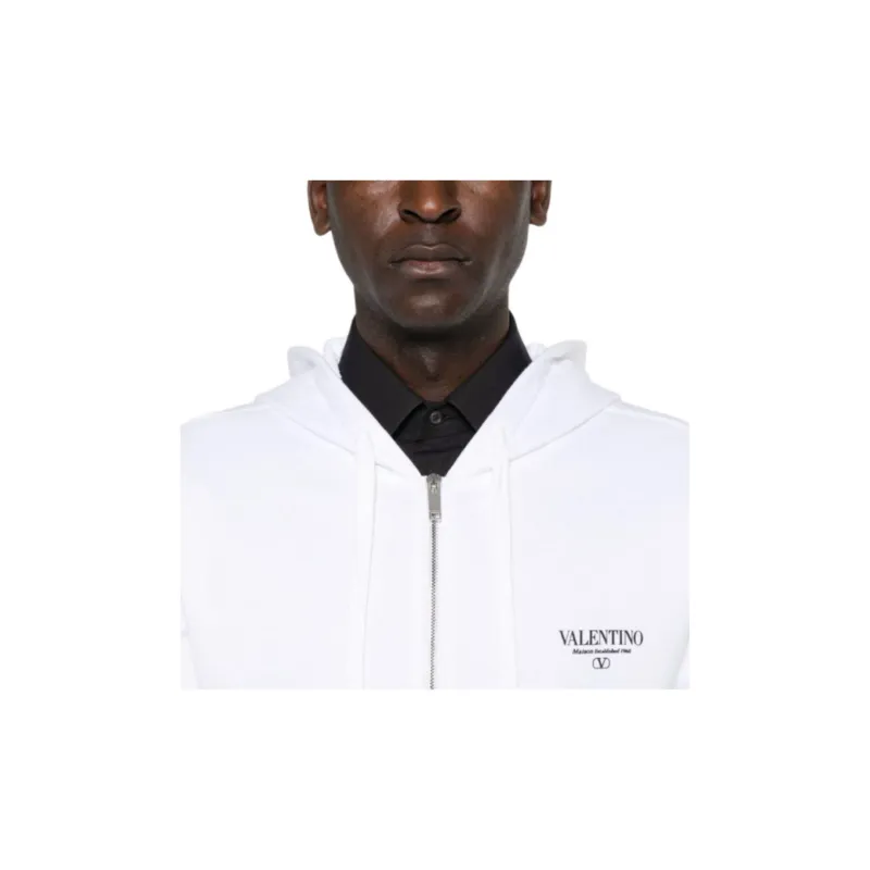 Valentino Logo print Zip up Hoodie-4