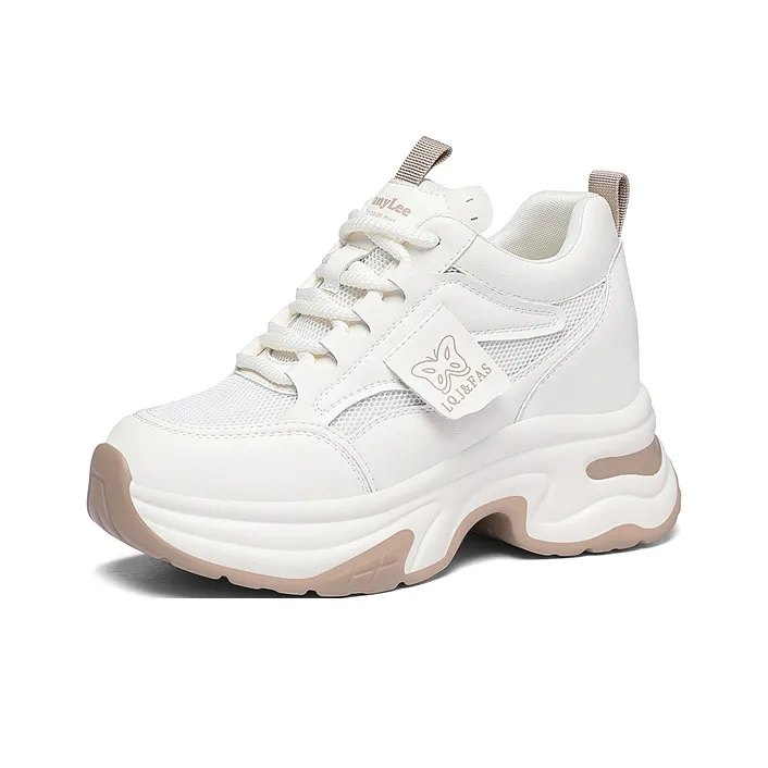 Golden Silk Rabbit Low Top Chunky Sneakers Women's-6