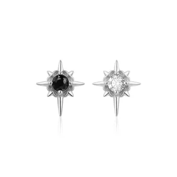 JOLLY NOTE Sterling Silver Stud Earrings Unisex Good Luck