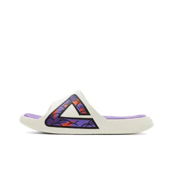 PEAK Extreme National Creativity Slip Resistant Abrasion Resistant Cushioning Slide Slippers Men's White Purple