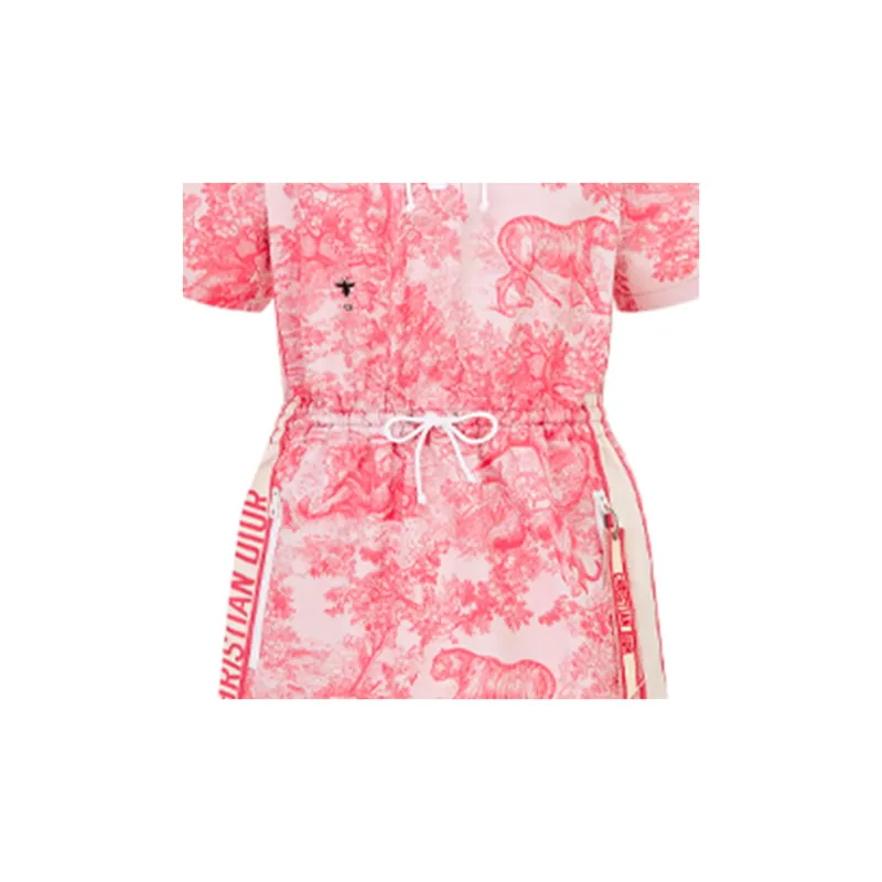 DIOR Short Sleeved Dress Women's Pink-4
