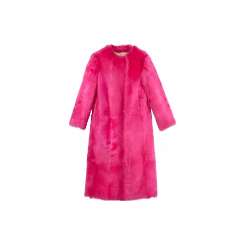GUCCI FW23 Velvet-feel Coat Women's Peach Pink
