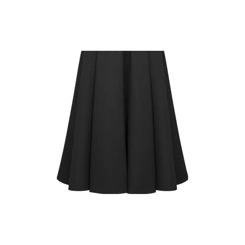 DIOR Mid-Length Belted Dress Slip Dresses Women's Black-4