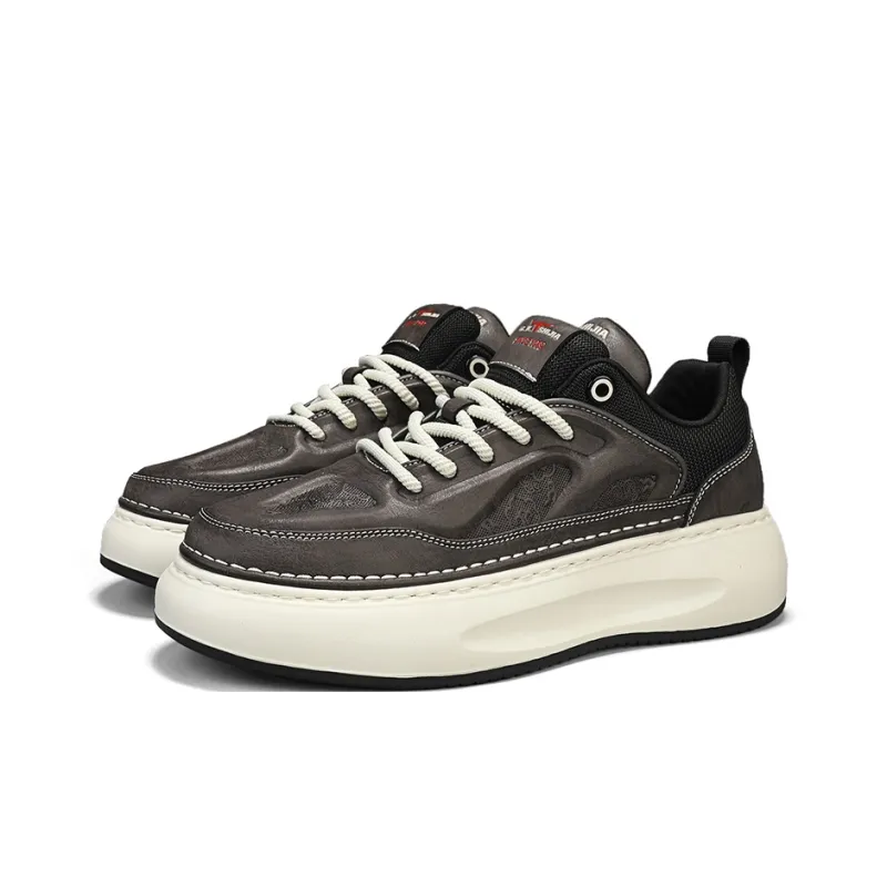 G.N.SHIJIA Anti Slip Wear Resistant Lightweight Breathable Height Increasing Low Top Skateboard Shoes Men's-3