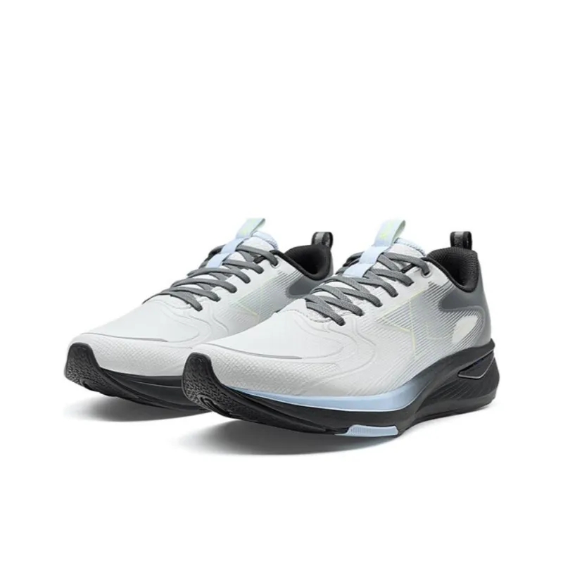 XTEP Non slip Wear resistant Shock Absorption Low Top Casual Running Shoes Men's Gray Blue Black-2