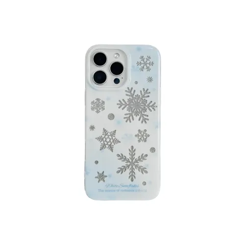 KVZUVUU Acrylic Material Cut Out Glitter Snowflake Phone Cases Compatible With IPhone 16/15 Pro Max/Apple 13/14 Pro/Max