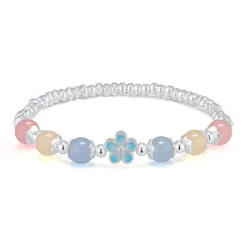 CHINA GOLD 999 Fine Silver Morganite Bracelets Women's