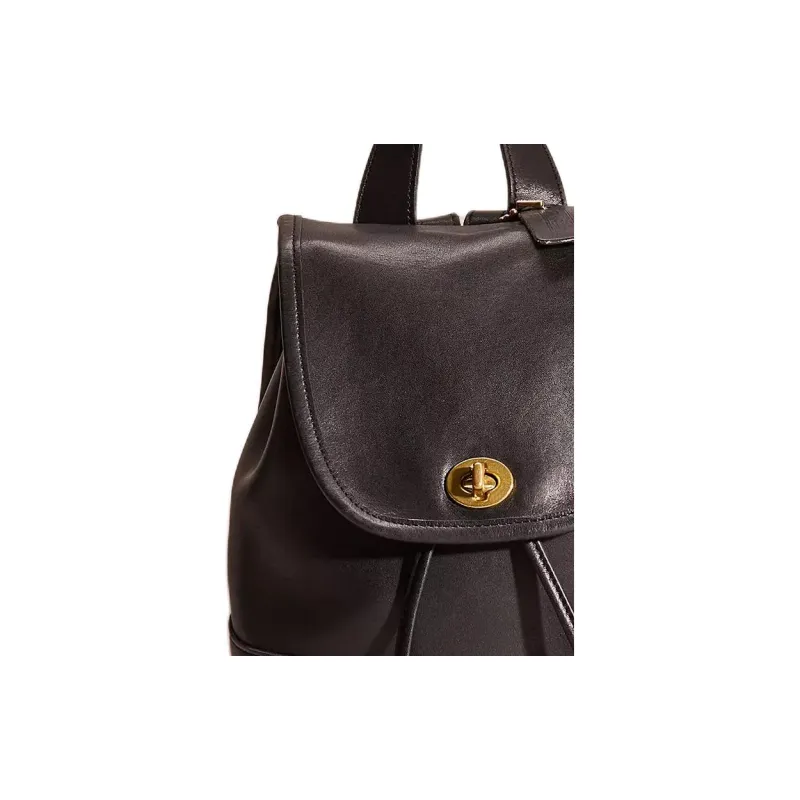 COACH Glove Tanned Leather Backpack Medium Size Women's Black-2