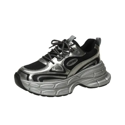 BBMTR Cushioned Wear Resistant Breathable Lightweight Height Increasing Low Top Chunky Sneakers Unisex