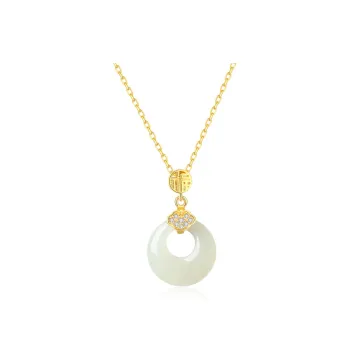 SHENGYALUO Hetian Jade Necklaces Pale Greenish White Jade Women's