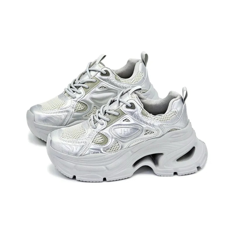 JEHURFIE Breathable Moisture Wicking Lightweight Height Increasing Low Top Chunky Sneakers Women's-9