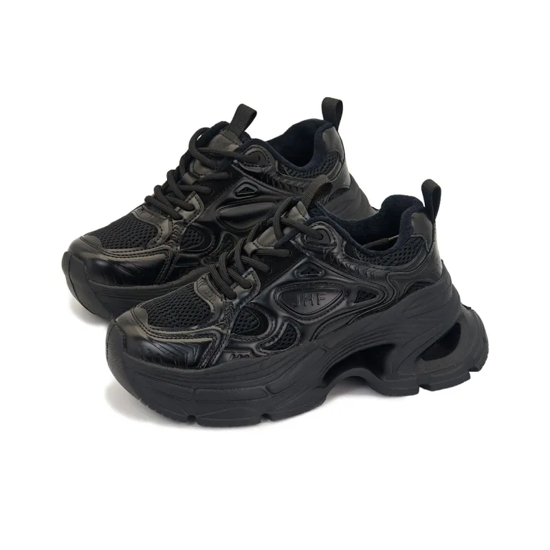 JEHURFIE Breathable Moisture Wicking Lightweight Height Increasing Low Top Chunky Sneakers Women's-16
