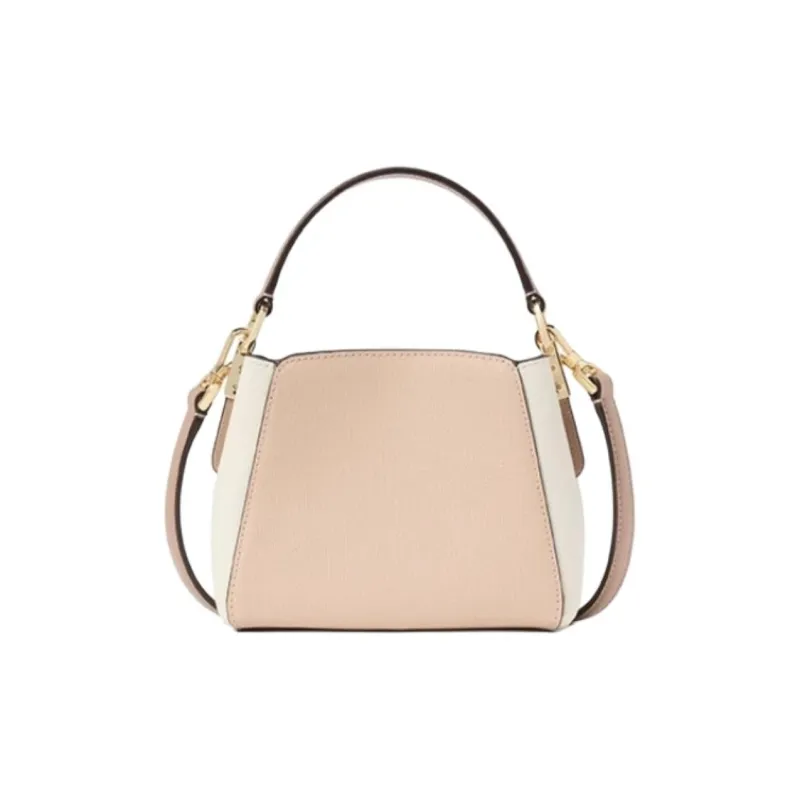 Kate Spade Cow Split Leather One Shoulder Handbags Medium Size Women's Hazelnut & White-2