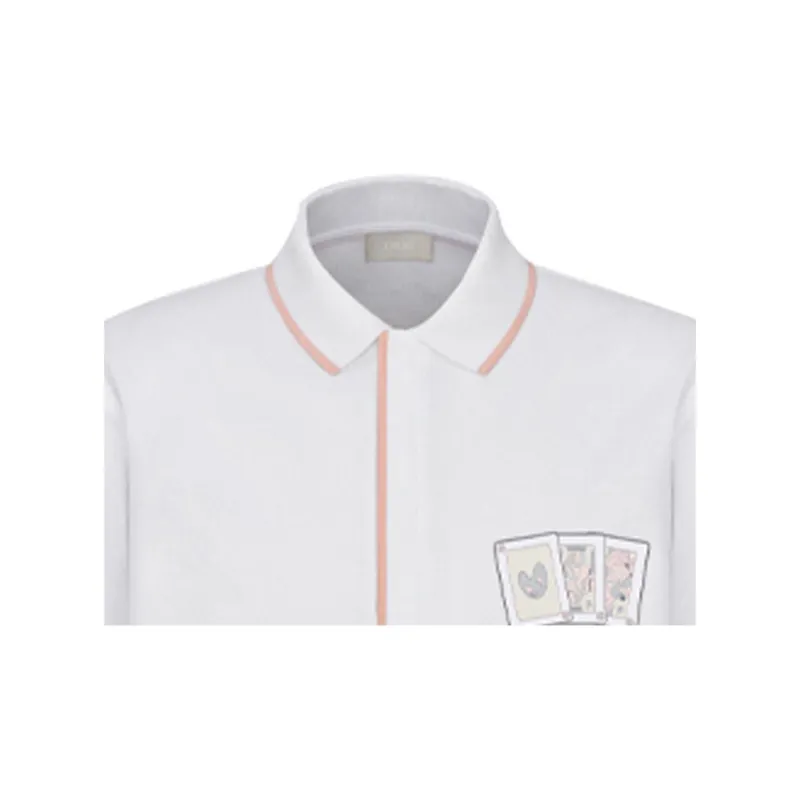 DIOR Quarterly New Products Polo Shirts Men White-3