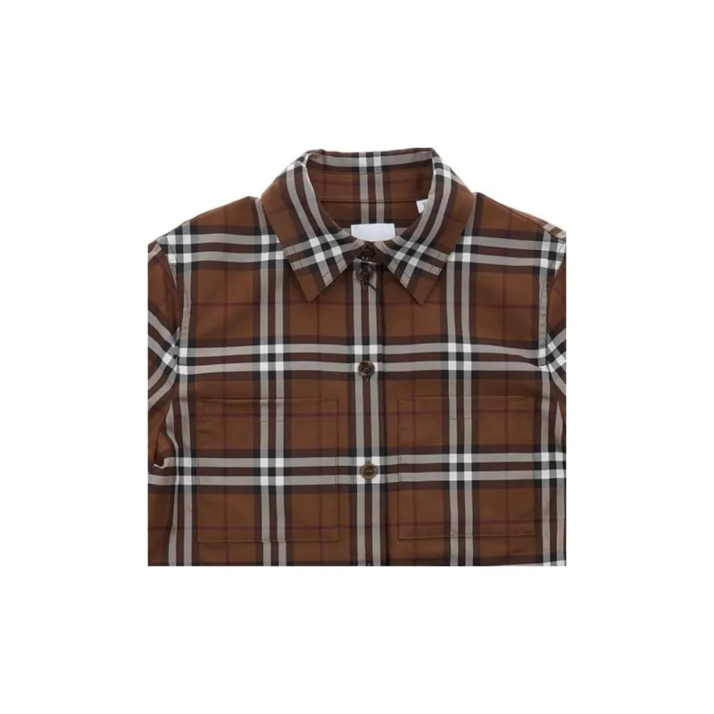 Burberry Button Down Check Shirt Brown-7