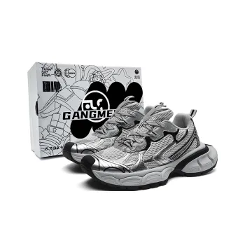 Hong Kong Meng Anti Slip And Wear Resistant Height Increasing Low Top Chunky Sneakers Unisex Silver