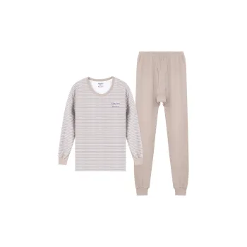 MADALLO Thermal Set Men's Coffee Stripes