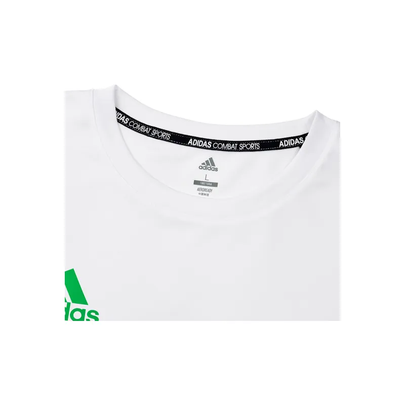 Adidas T Shirts Men White With Green Logo-3
